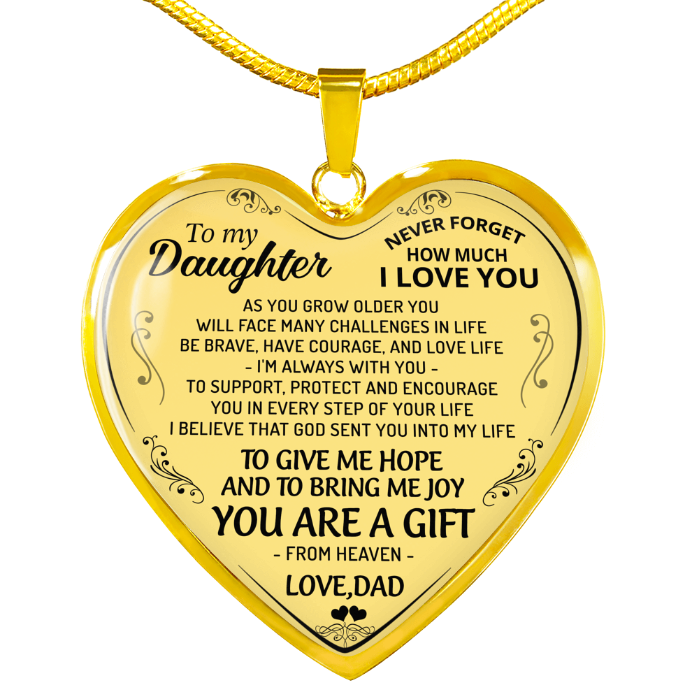 To My Daughter Necklace Pendant Gift From Daddy - Father And Daughter Necklace
