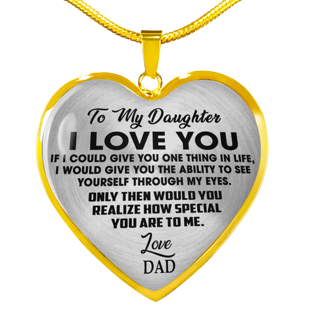 Father & Daughter Necklace - I Love You Daughter Heart Necklace