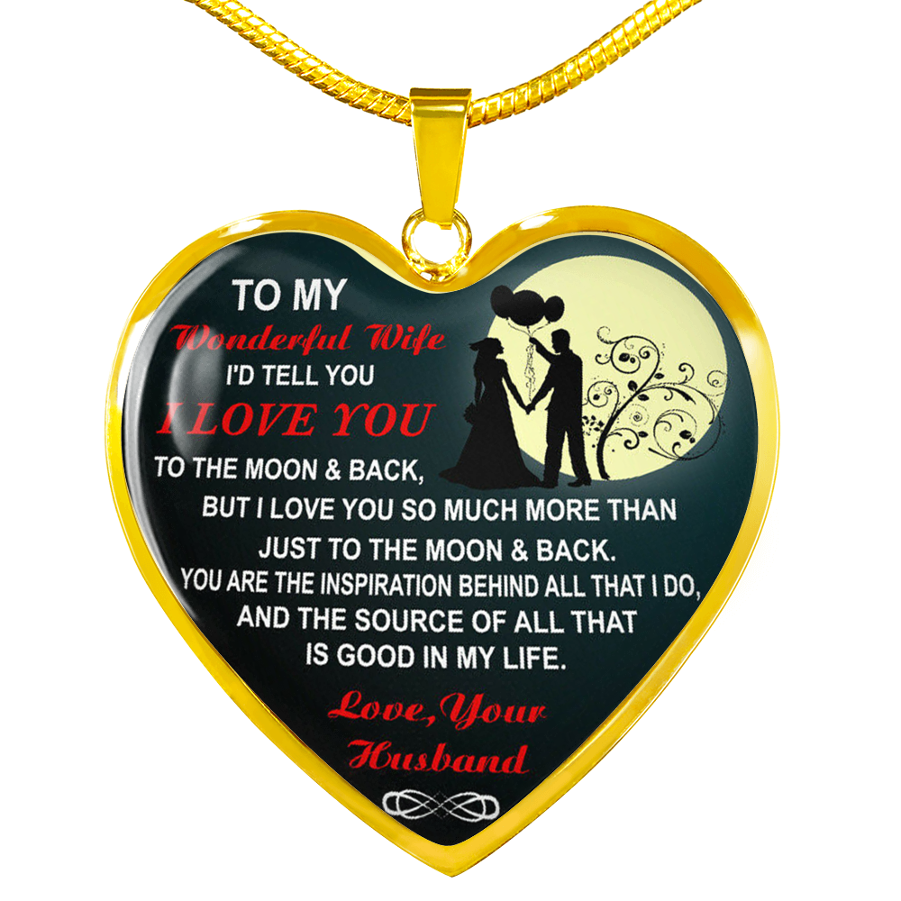 To My Wonderful Wife Wedding Anniversary Gift For Wife I Love You Necklace