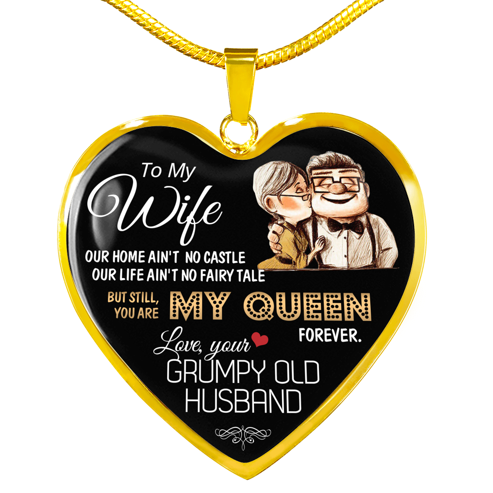 Premium Heart Necklace Anniversary Love Gift For Wife You're my Queen Forever