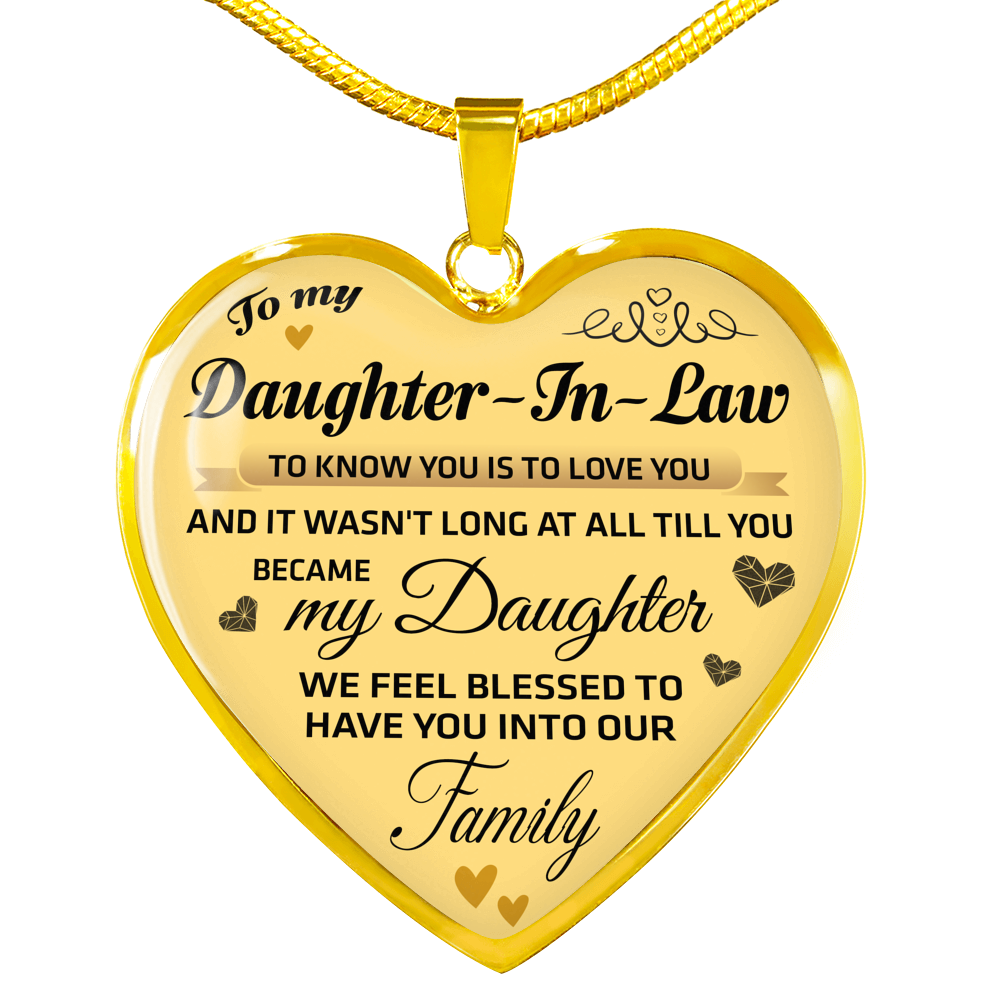 To My Daughter-In-Law Necklace- To Know You Is To Love You - Gift For Daughter
