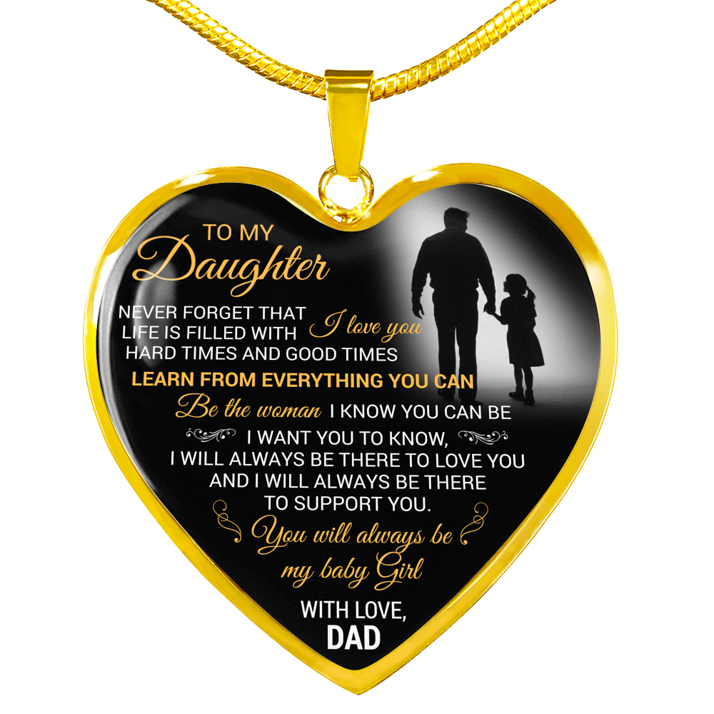 To My Daughter Necklace Heart - Father And Daughter Pendant Gifts From Daddy's