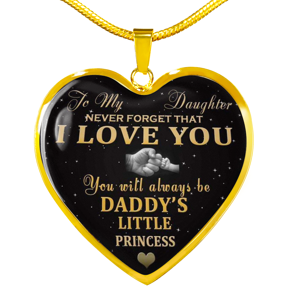 To My Daughter Heart Pendant Necklace - Daddy's Little Princess - from Father