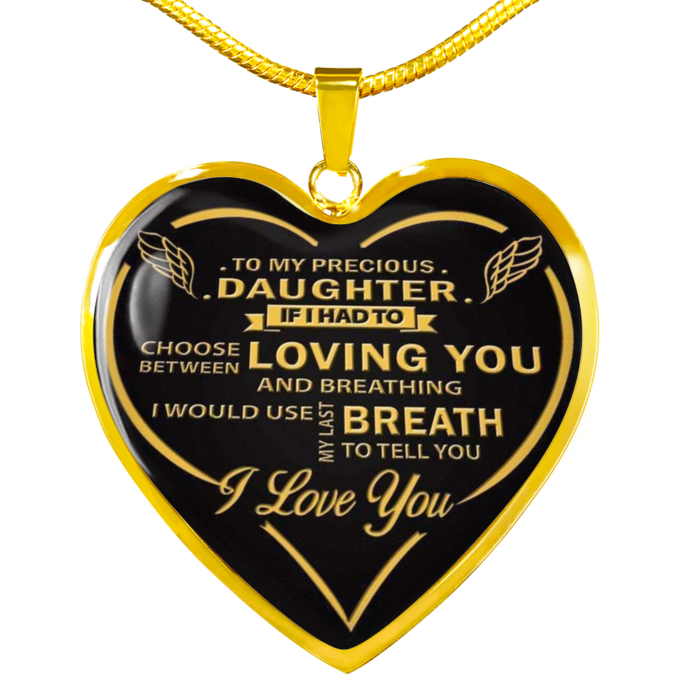 Father Daughter Necklace - Heart Pendant - from Dad -Birthday Gift for Teen Girl