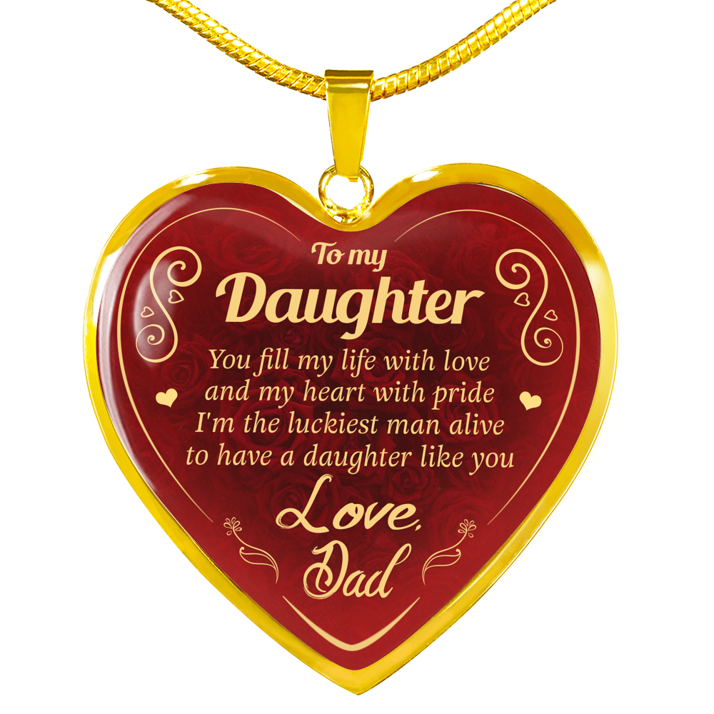 To My Daughter Heart Necklace - Love For My Daughter Gift From Daddy