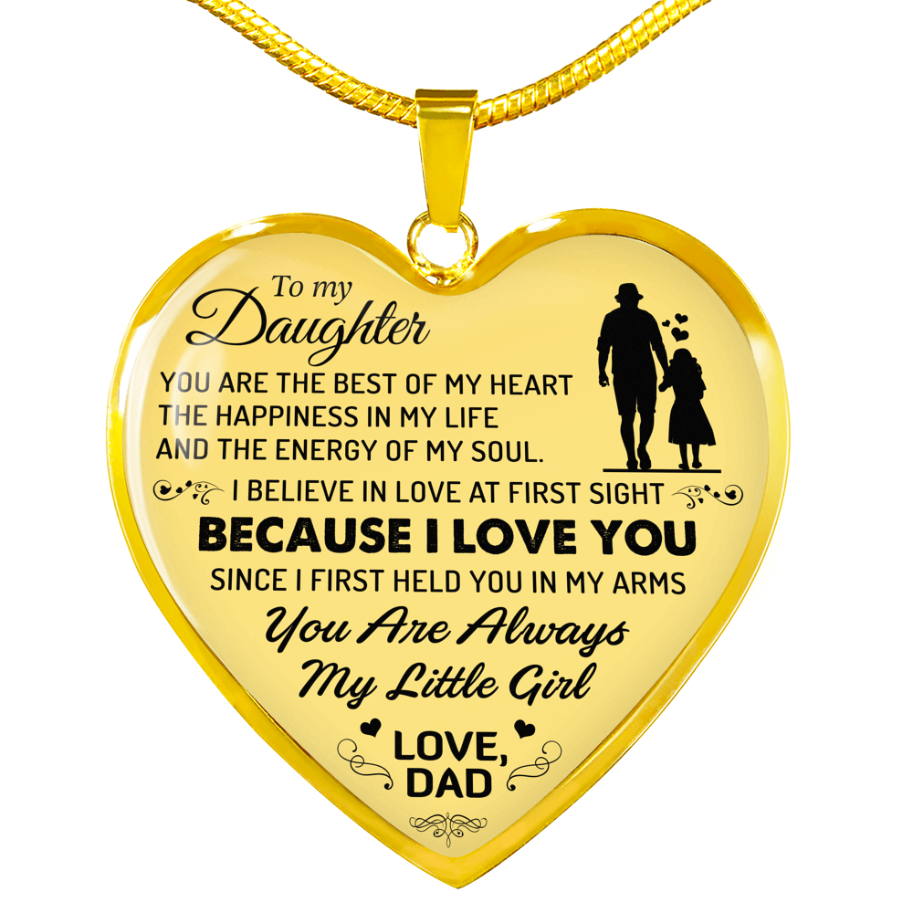 Father And Daughter Necklace Heart Pendant - To My Daughter Necklace Love Dad