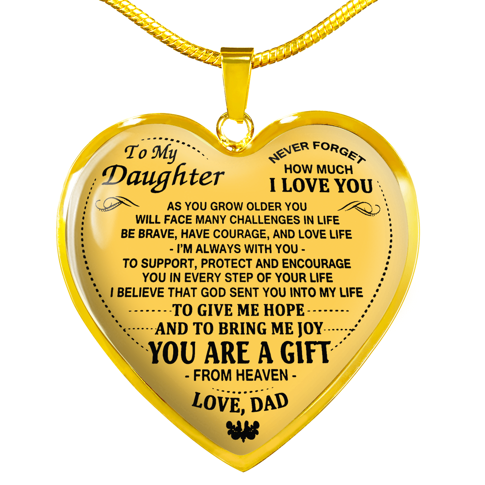 To My Daughter Necklace Love Dad - Father And Daughter Pendant Gift From Daddy
