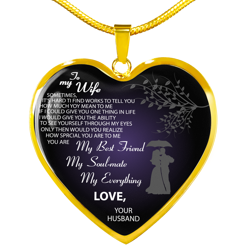 To My Wife Necklace - Husband and Wife Pendant - Valentine's Anniversary Gifts
