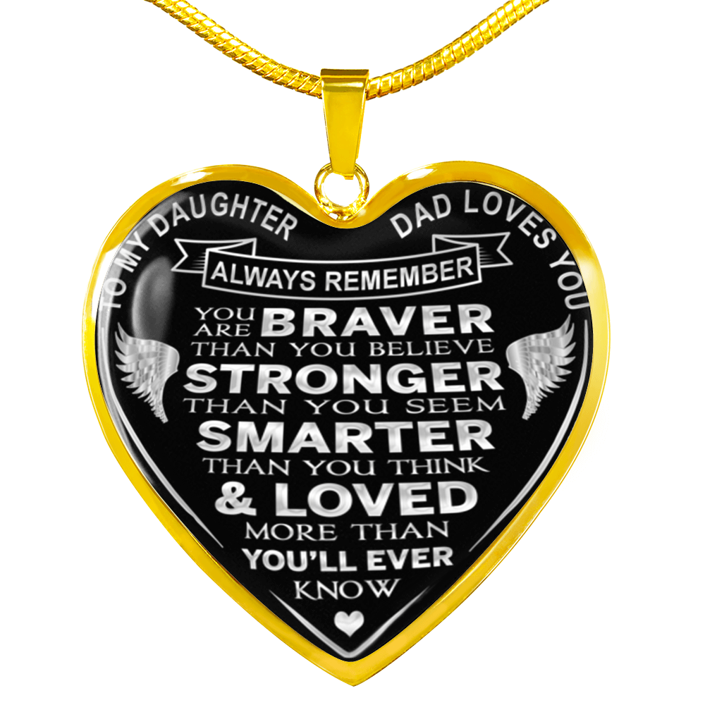 To My Daughter - Dad Loves You Luxury Bangle - Necklace Gifts From Father