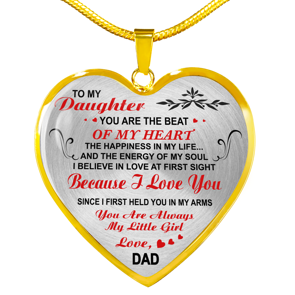 Father And Daughter Necklace Heart Pendant - To My Daughter Necklace Love Dad