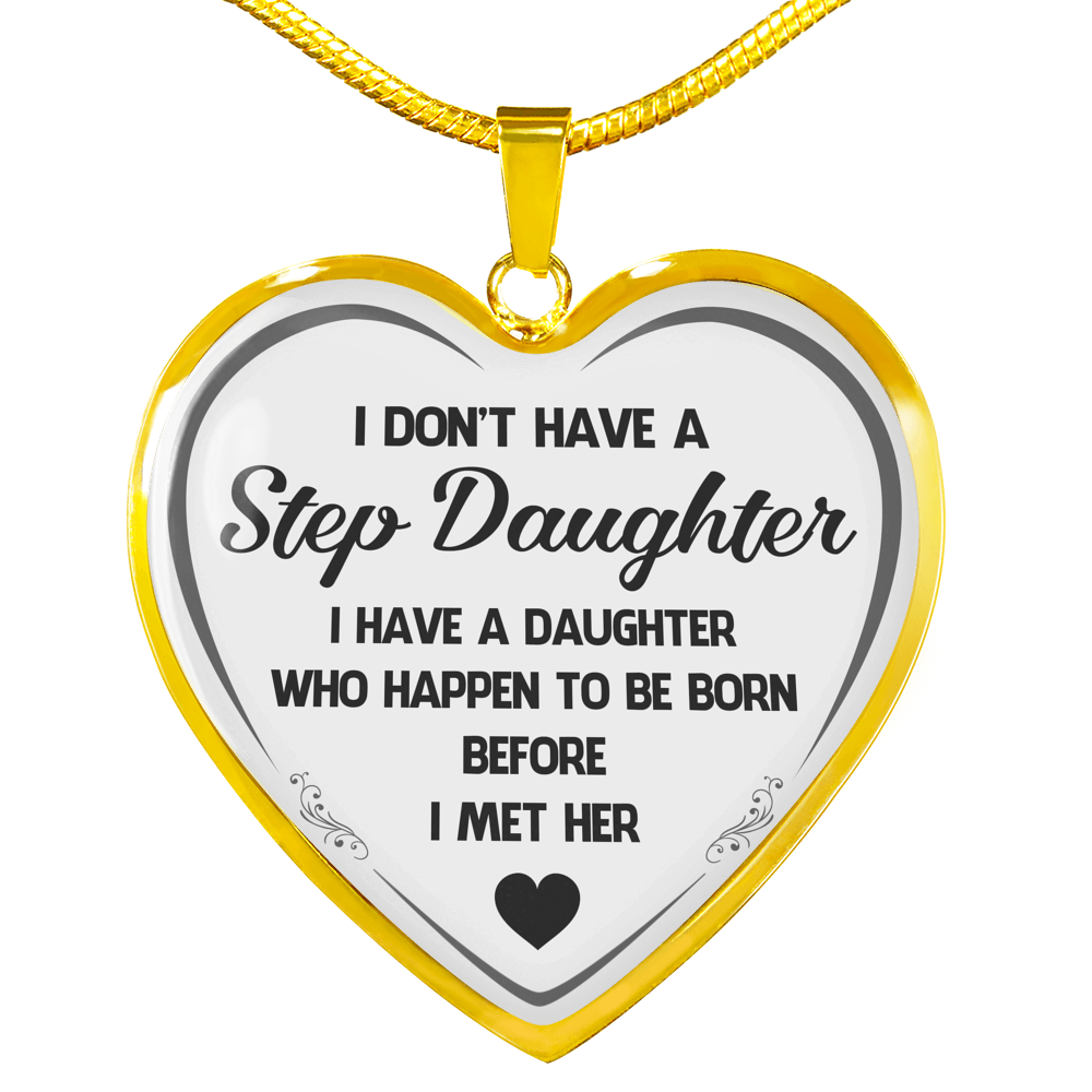 Love Step Daughter Gifts - Heart Necklace For Birthday Wedding