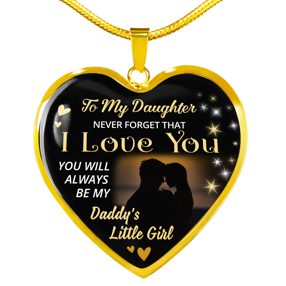 To My Daughter Heart Pendant Necklace - Daddy's Little Girl - from Father
