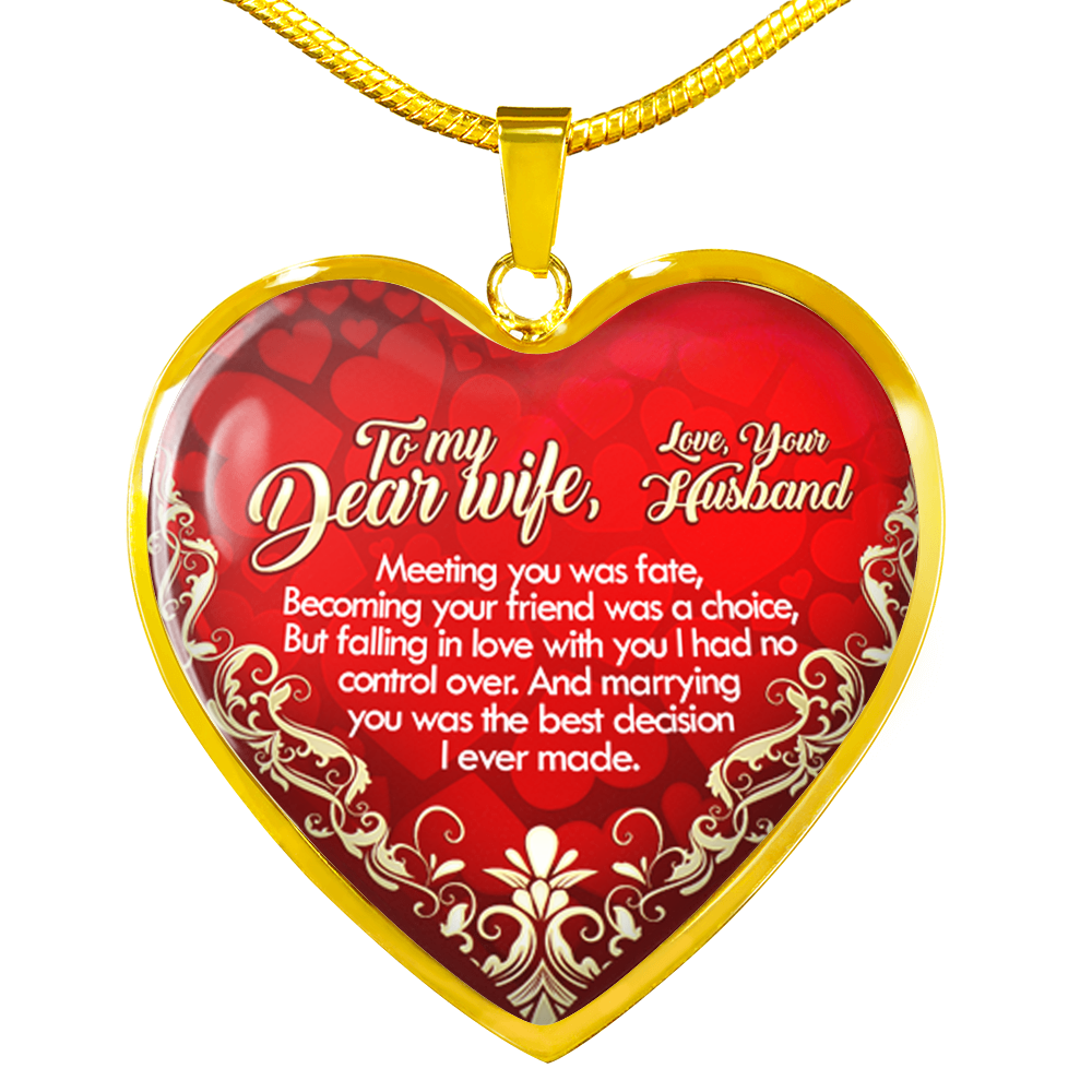 To My WIFE HEART LOVE NECKLACE PENDANT Anniversary Birthday GIFT For Your Wife