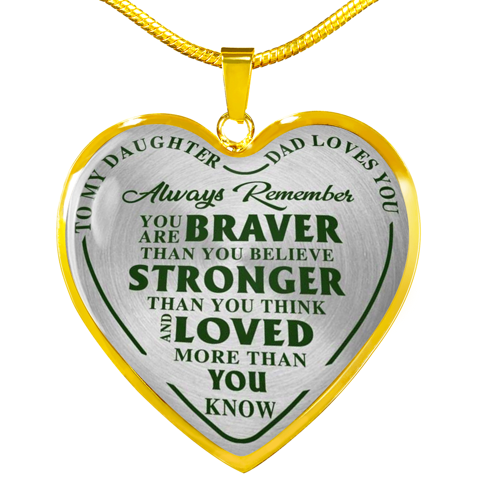 To My Daughter Pendant Luxury Necklace - from Father - Dad Loves You Love Quotes