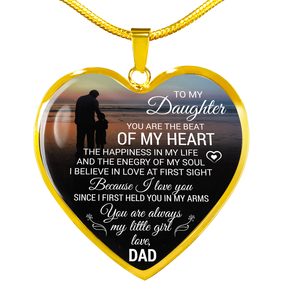 Father And Daughter Necklace Heart Pendant - To My Daughter Necklace Love Dad_NEW