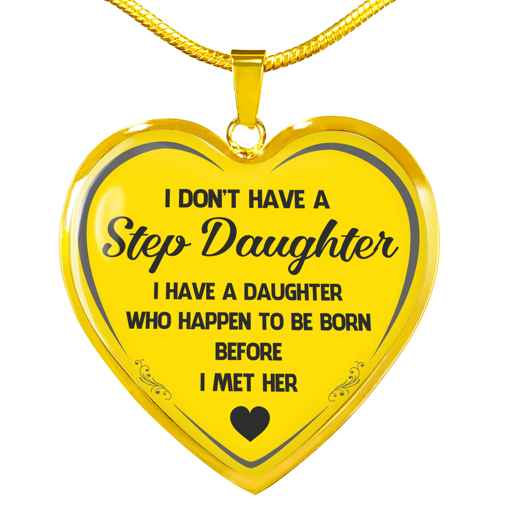 Love Step Daughter Gifts - Heart Necklace For Birthday Wedding