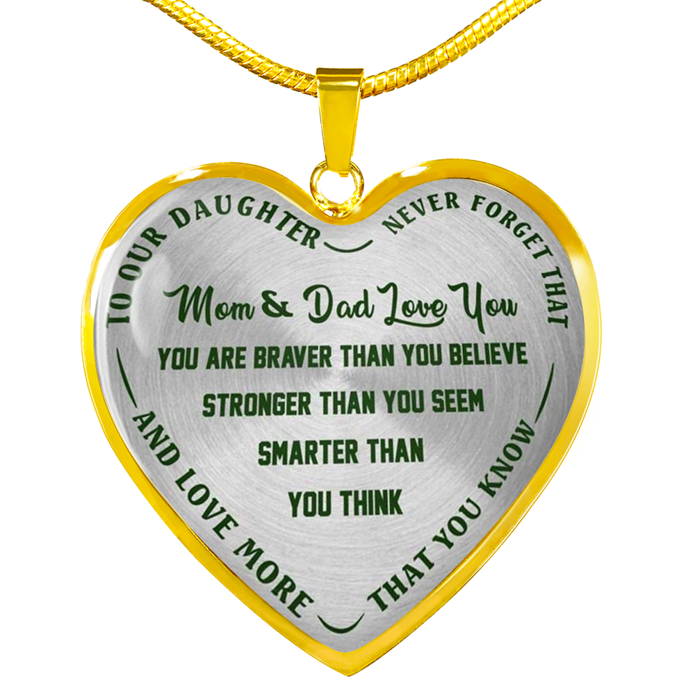 To Our Daughter Heart Luxury Necklace - Excellent Product - Gifts from Dad & Mom