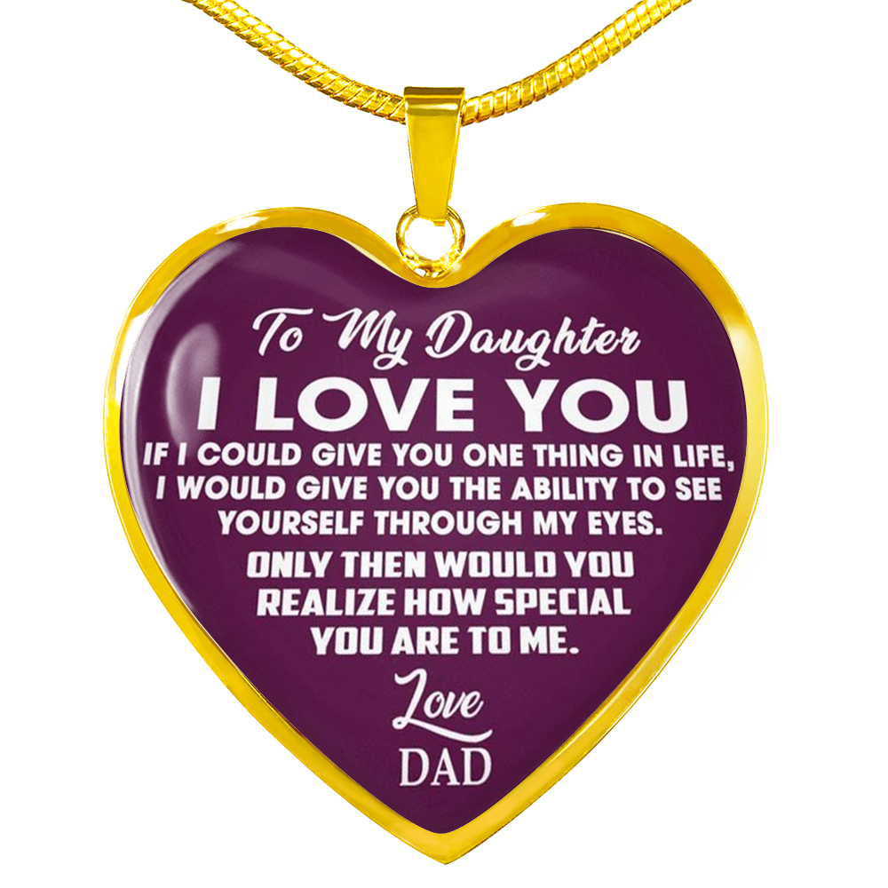 To My Daughter Necklace Pendant - Father & Child Jewelry - Unique Gift Birthday