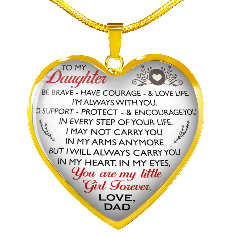 Father And Daughter - To My Daughter Necklace Heart Pendants Gift From Daddy's