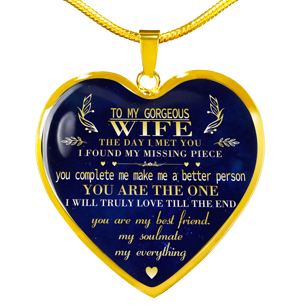 To My Gorgeous Wife Necklace For Wife From Husband Special Necklace For Wife