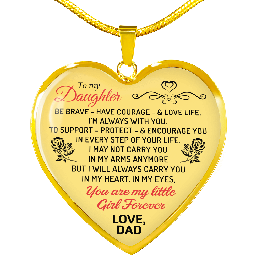 Father and Daughter Necklaces - Daughter Heart Pendant You are My Little Girls