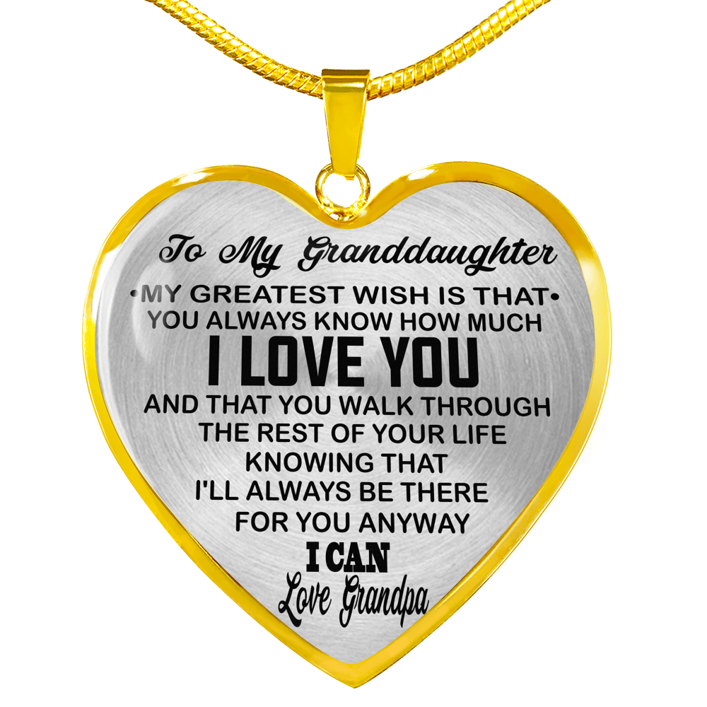 To My Granddaughter Love Dad - Heart Necklace Pendant From Grandpa
