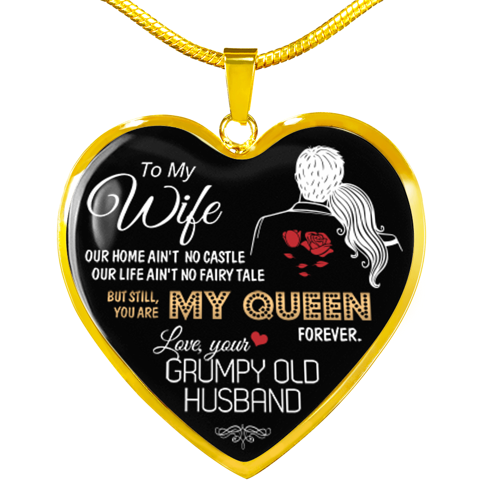 Premium Heart Necklace Anniversary Love Gift For Wife You're my Queen Forever