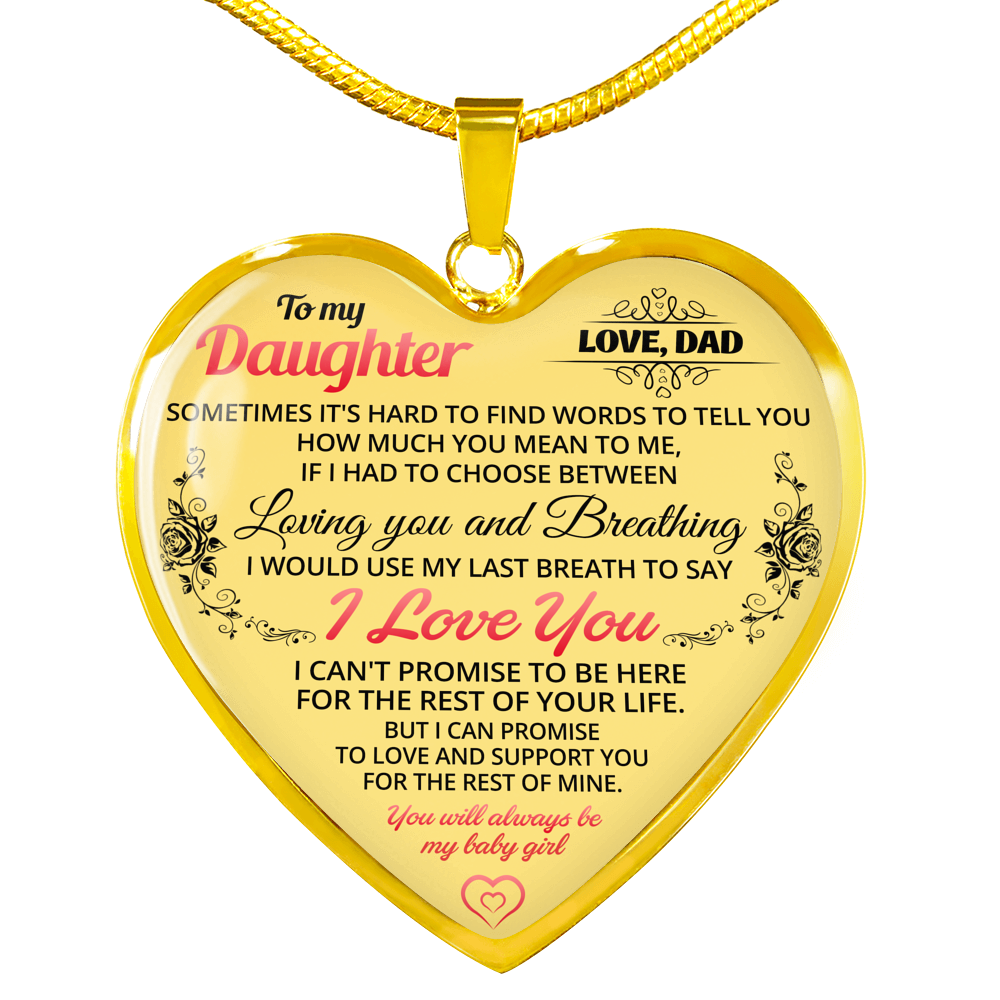 To My Daughter Necklaces Pendant - Father and Daughter Necklace - Gift from Dad