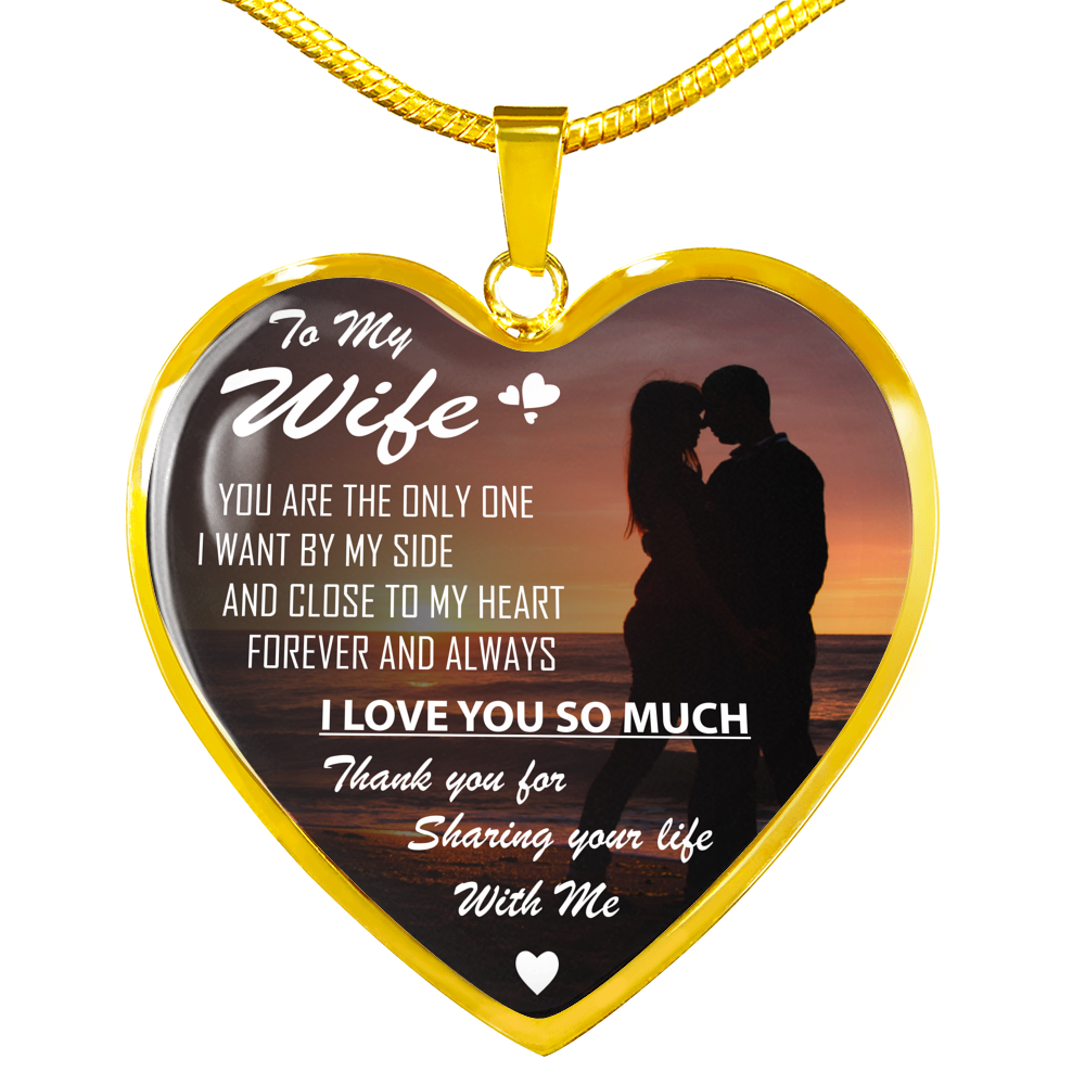 To My Wife Heart Necklace Birthday Gift For Wife From Husband