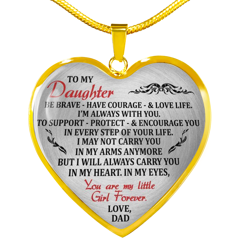 To My Daughter Necklaces Pendants - Father and Daughter Necklace - Gift from Dad