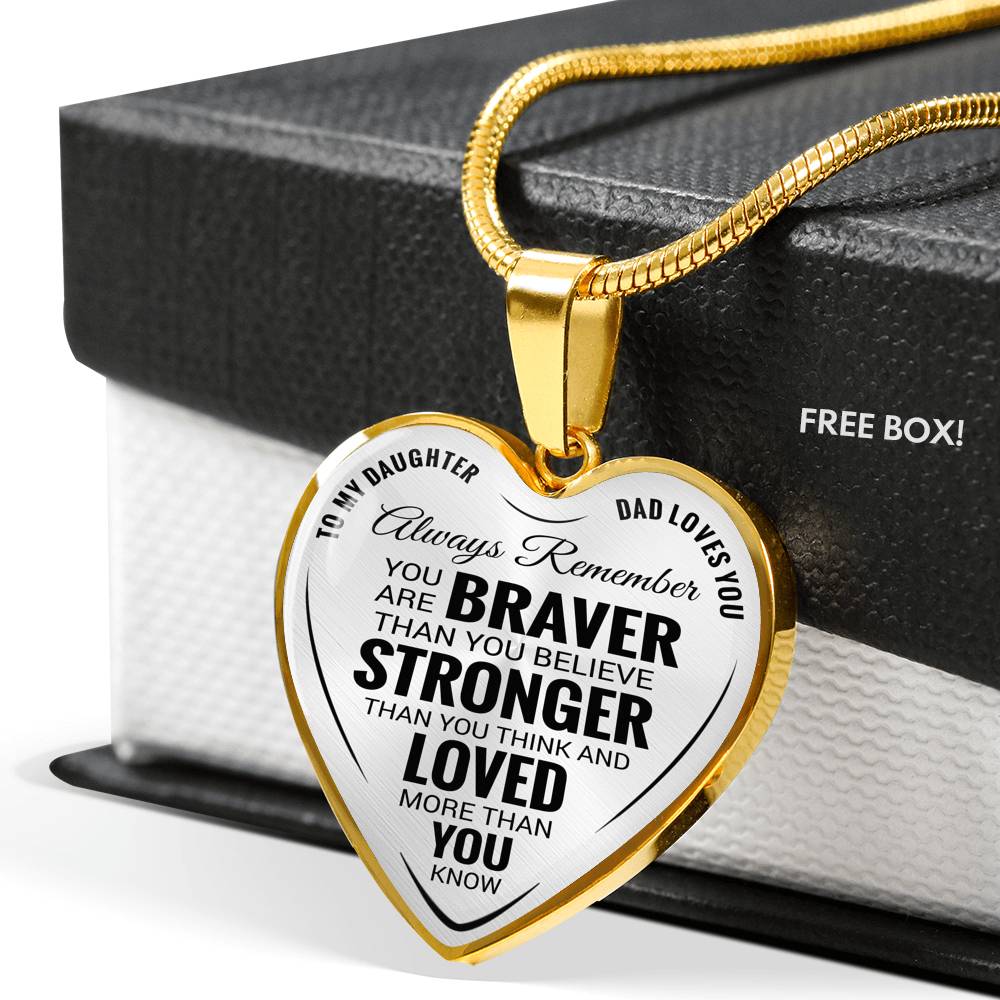 To My Daughter - Dad Loves You Luxury Bangle - Necklace Gifts From Father
