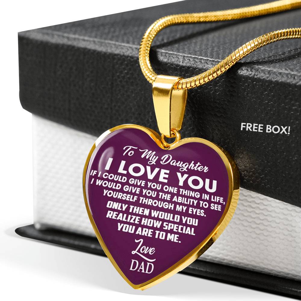 To My Daughter Necklace Pendant - Father & Child Jewelry - Unique Gift Birthday