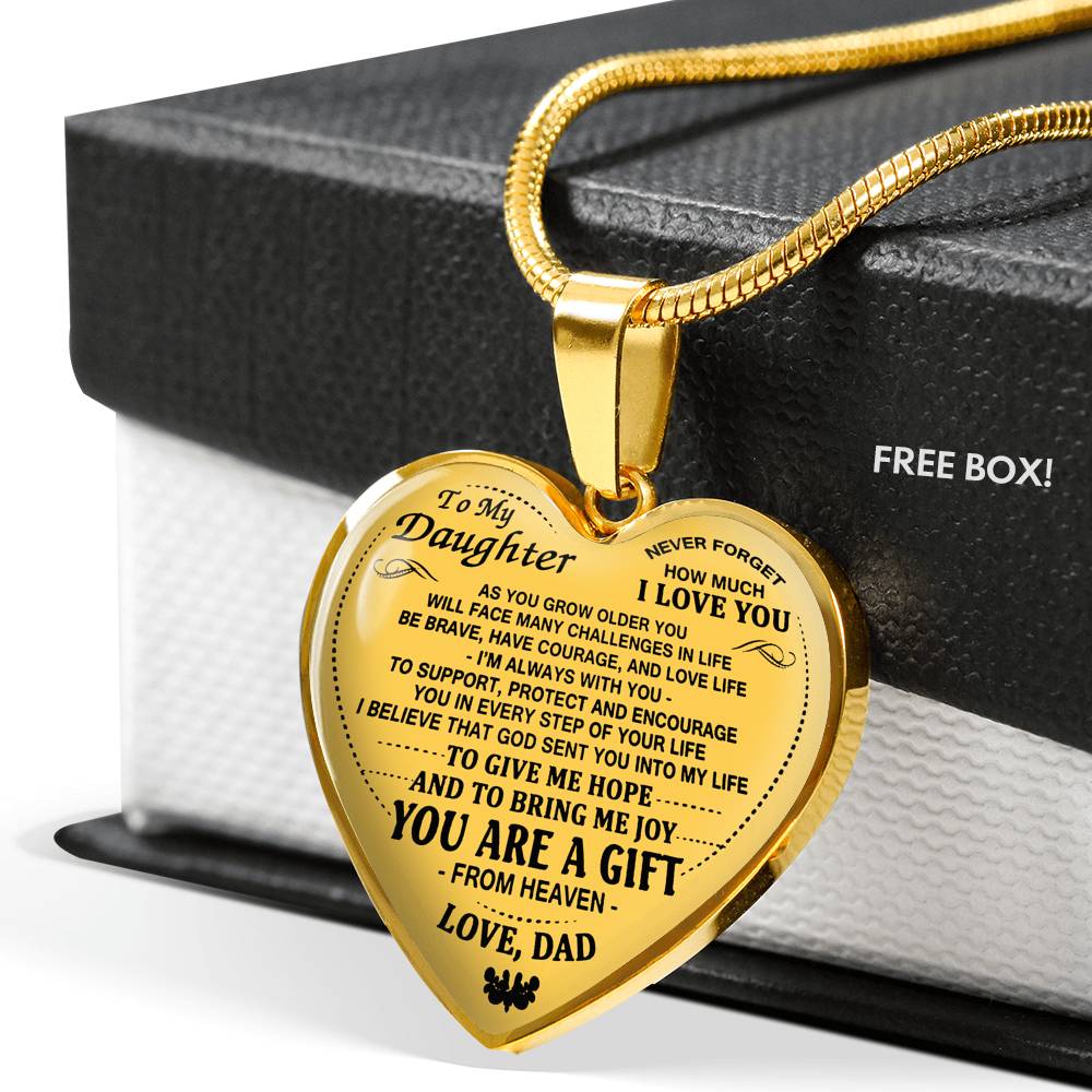 To My Daughter Necklace Love Dad - Father And Daughter Pendant Gift From Daddy