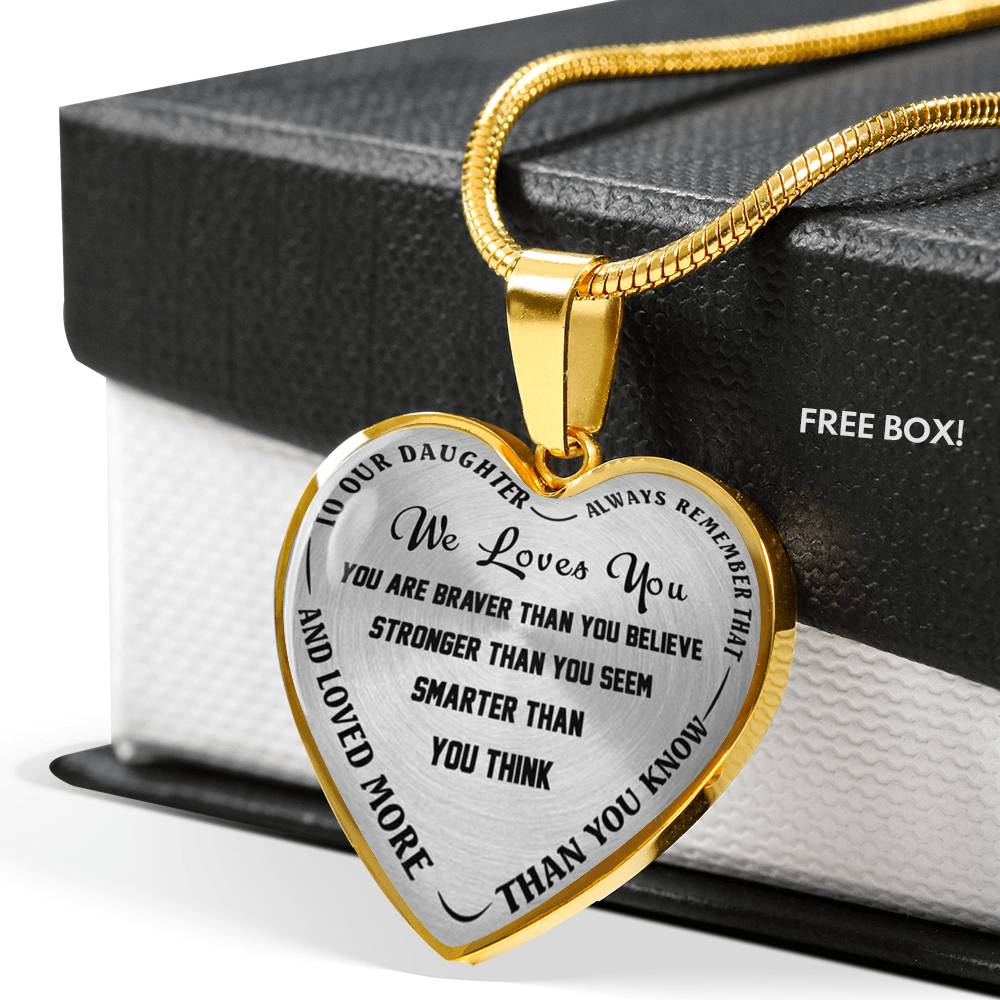 To Our Daughter Necklace - We loves You - Gifts for Teen Girls, From Mom and Dad