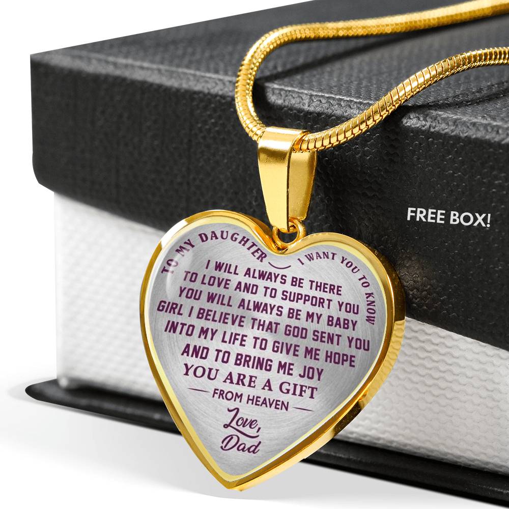 Dad and Daughter Luxury Necklace - from Father - I Want You to Know Love Quotes