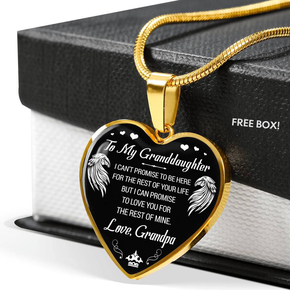 To My Granddaughter Love Grandma Heart Necklace