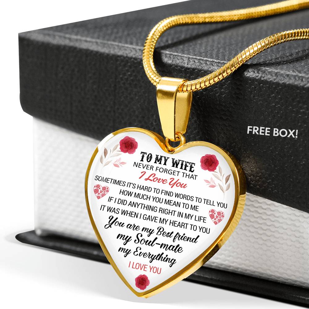 To My Wife Heart Necklace Pendant - Wife And Husband I Love You Gifts For Wife