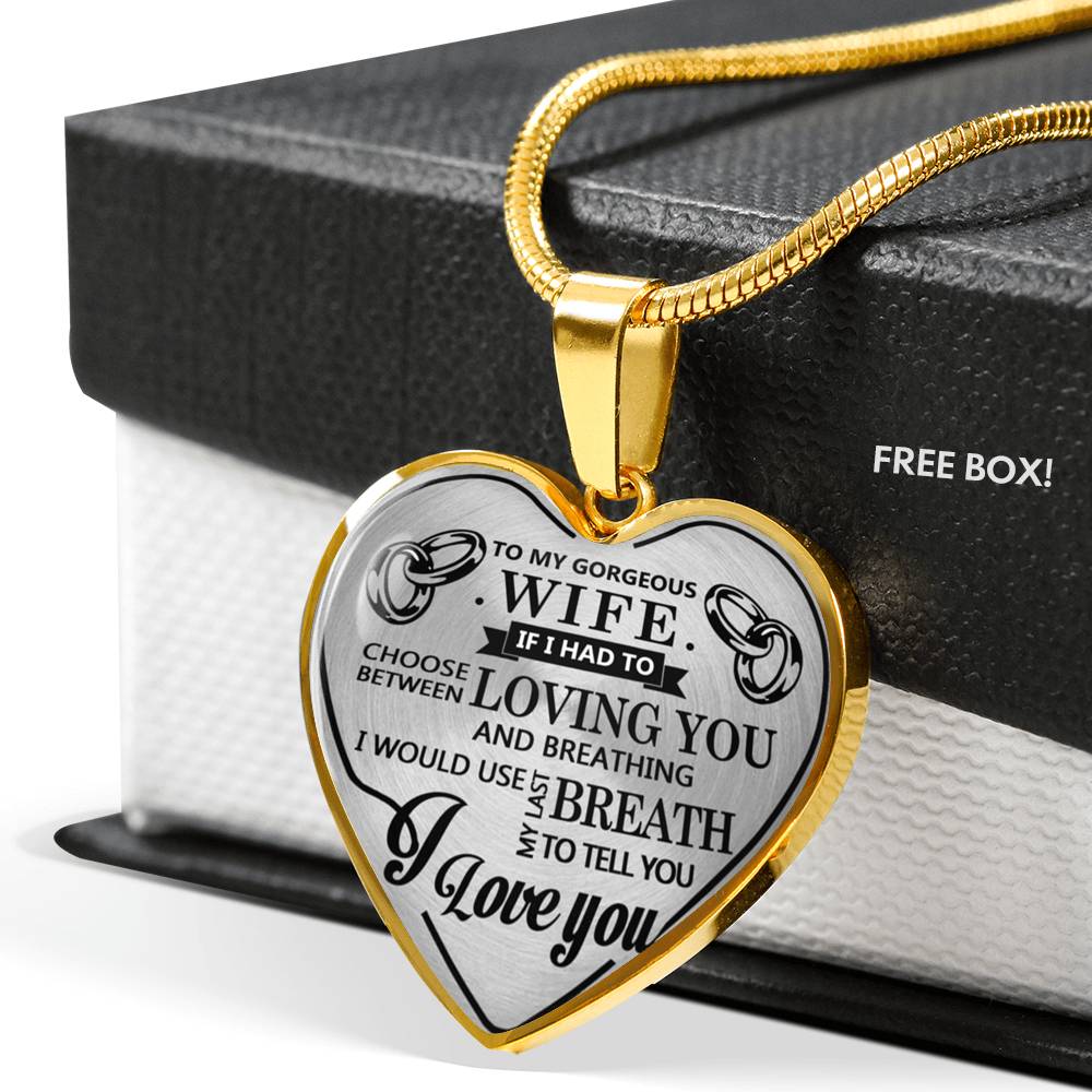 To My Wife I Love You Husband Luxury Silver Necklace Birthday