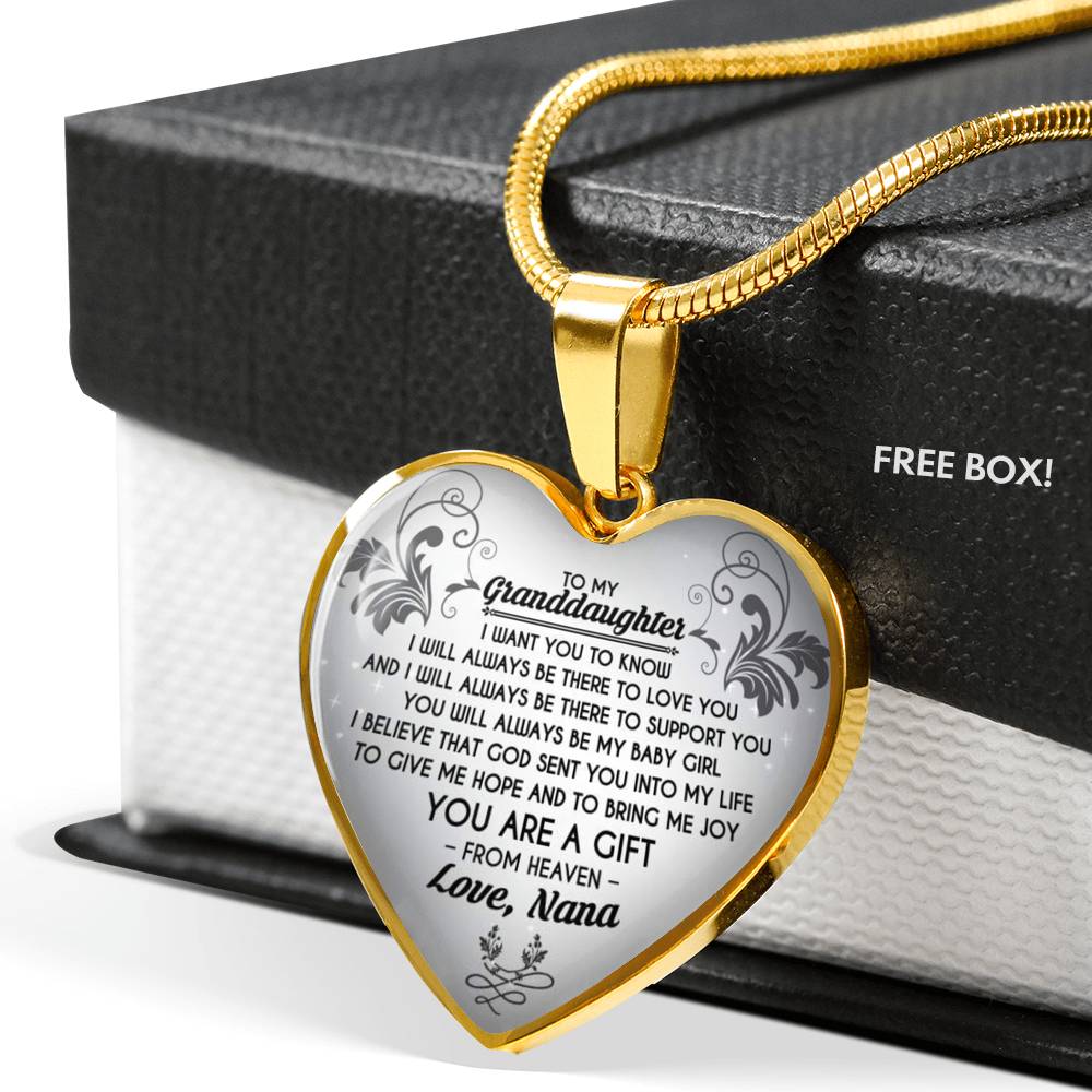 to My Granddaughter Love Nana - Silver Pendant Necklace