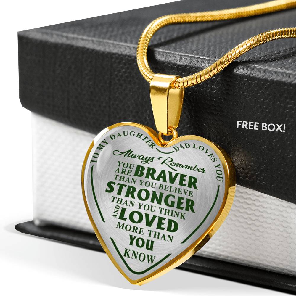 To My Daughter Pendant Luxury Necklace - from Father - Dad Loves You Love Quotes