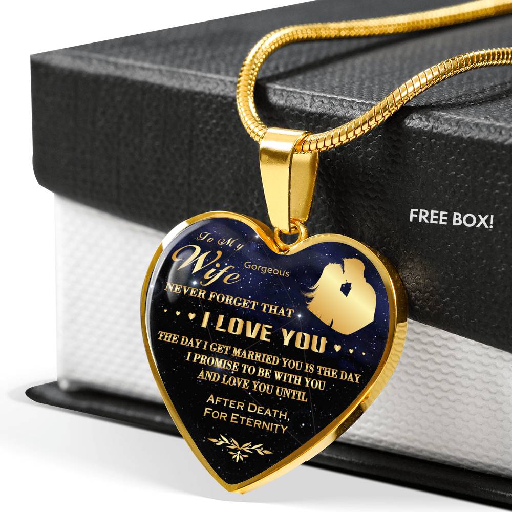 To My Wife Heart Necklace Best Gift For Wife From Husband