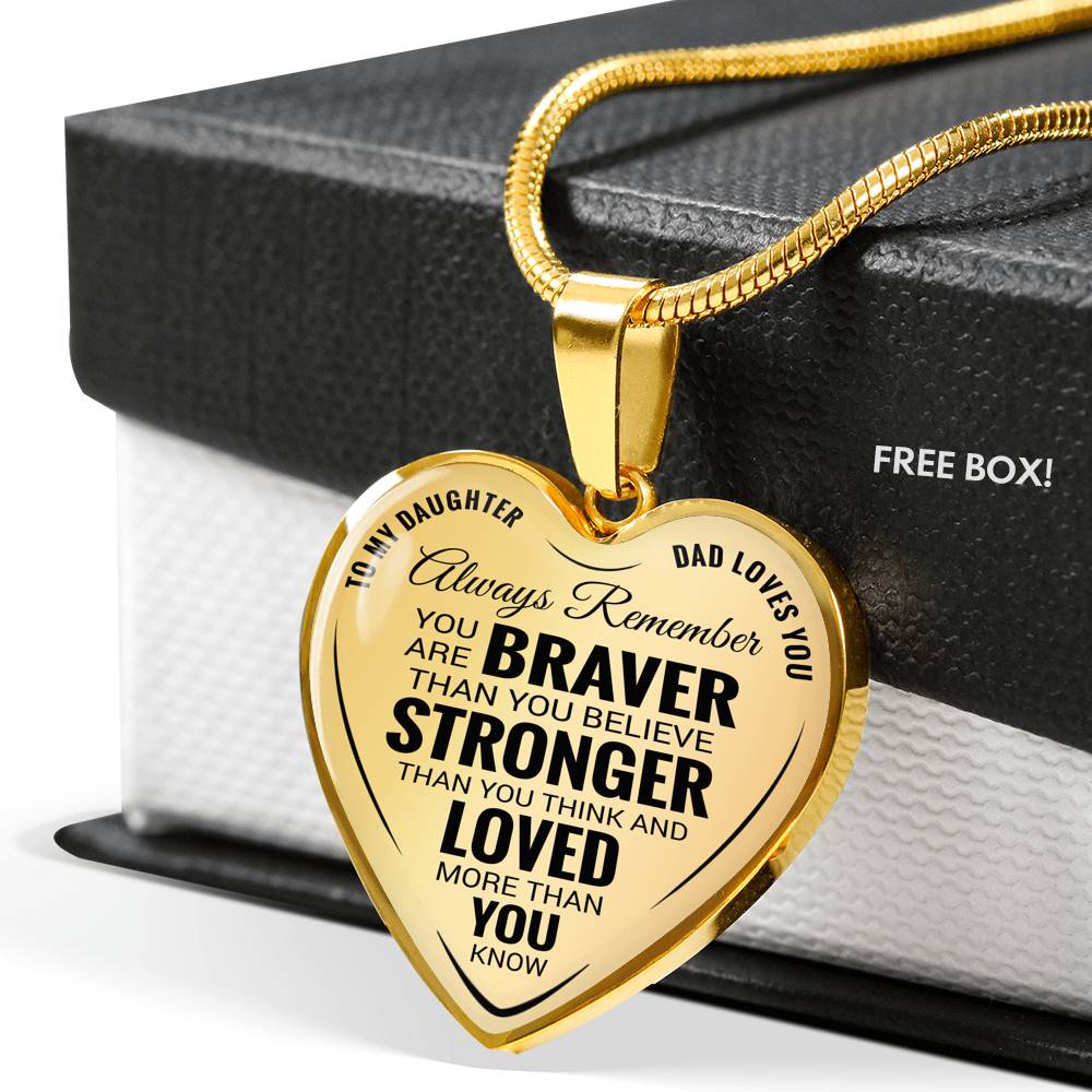 To My Daughter - Birthday Gift For Daughter Bangle Heart Necklace - From Dad