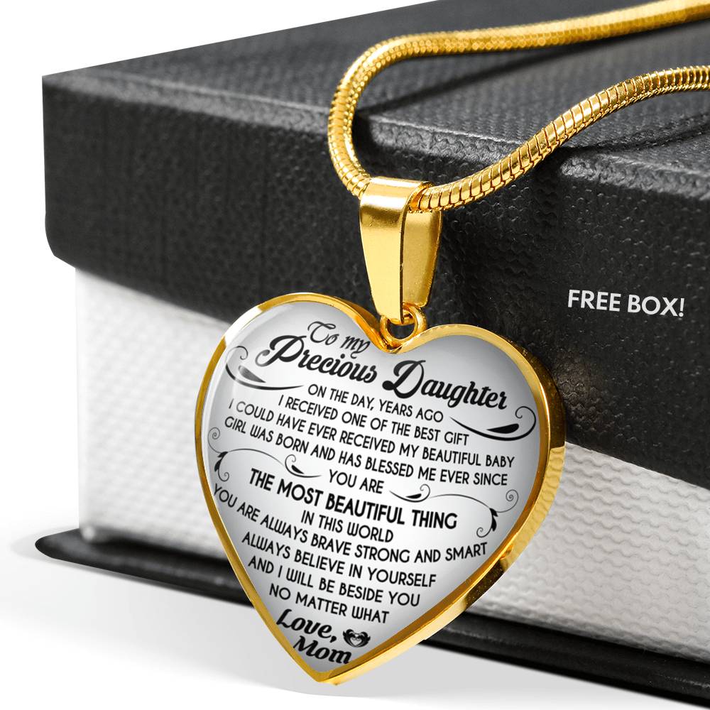 To My Daughter Necklace Heart From Mom - I love My Mom Birthday Necklace Gift