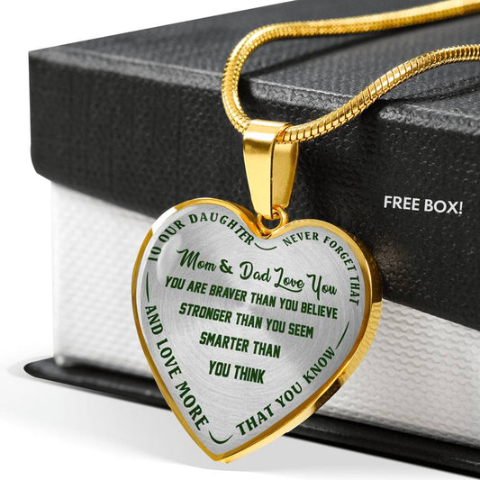To Our Daughter Heart Luxury Necklace - Excellent Product - Gifts from Dad & Mom