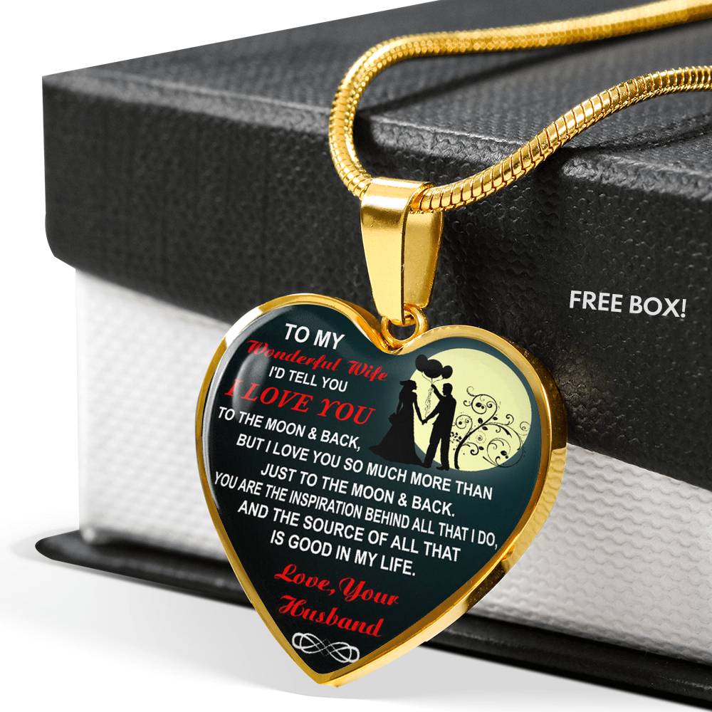 To My Wonderful Wife Wedding Anniversary Gift For Wife I Love You Necklace