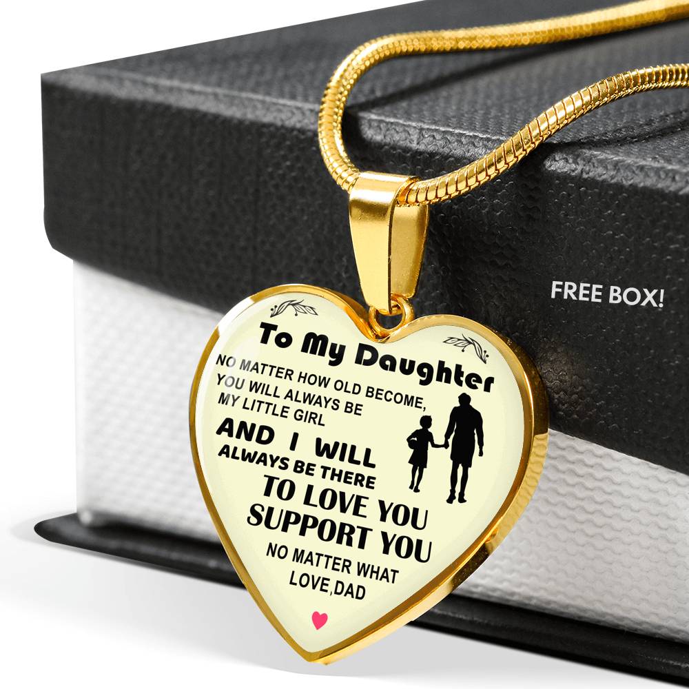 To My Daughter Heart Necklace Best Gift For Daughter From Dad