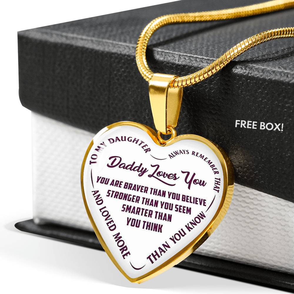 To My Daughter Necklace Love Gift Daddy Loves You