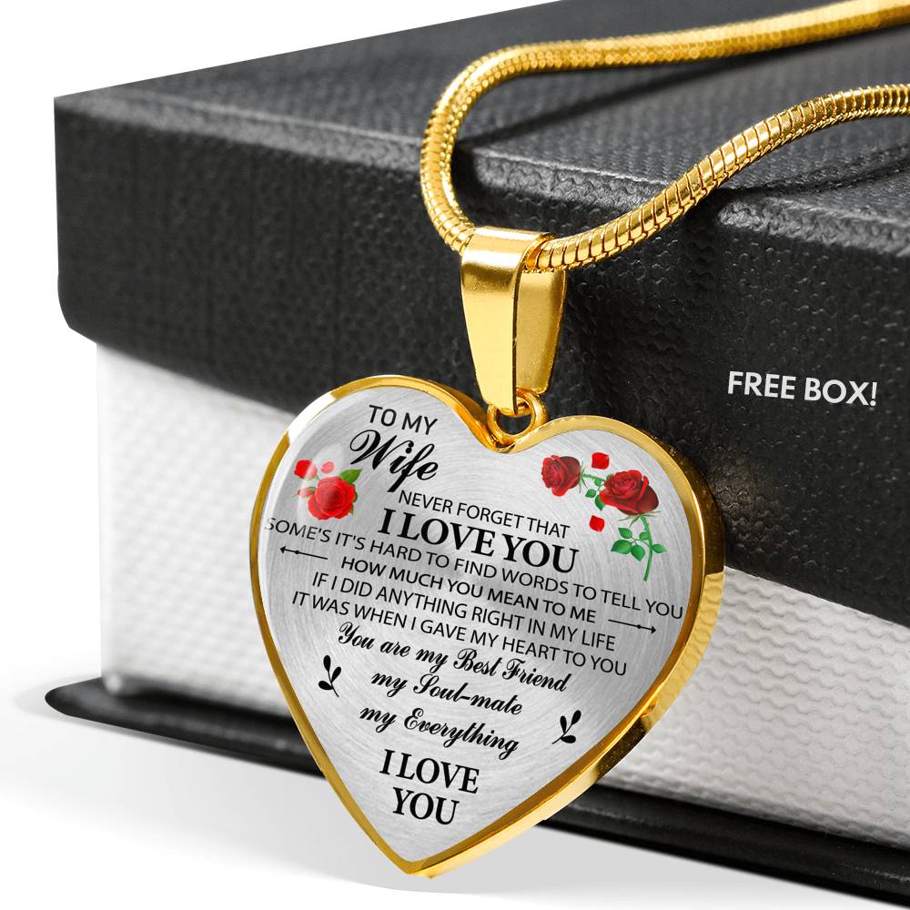 To My Wife Heart Necklace Pendant - Wife And Husband I Love You Gifts For Wife
