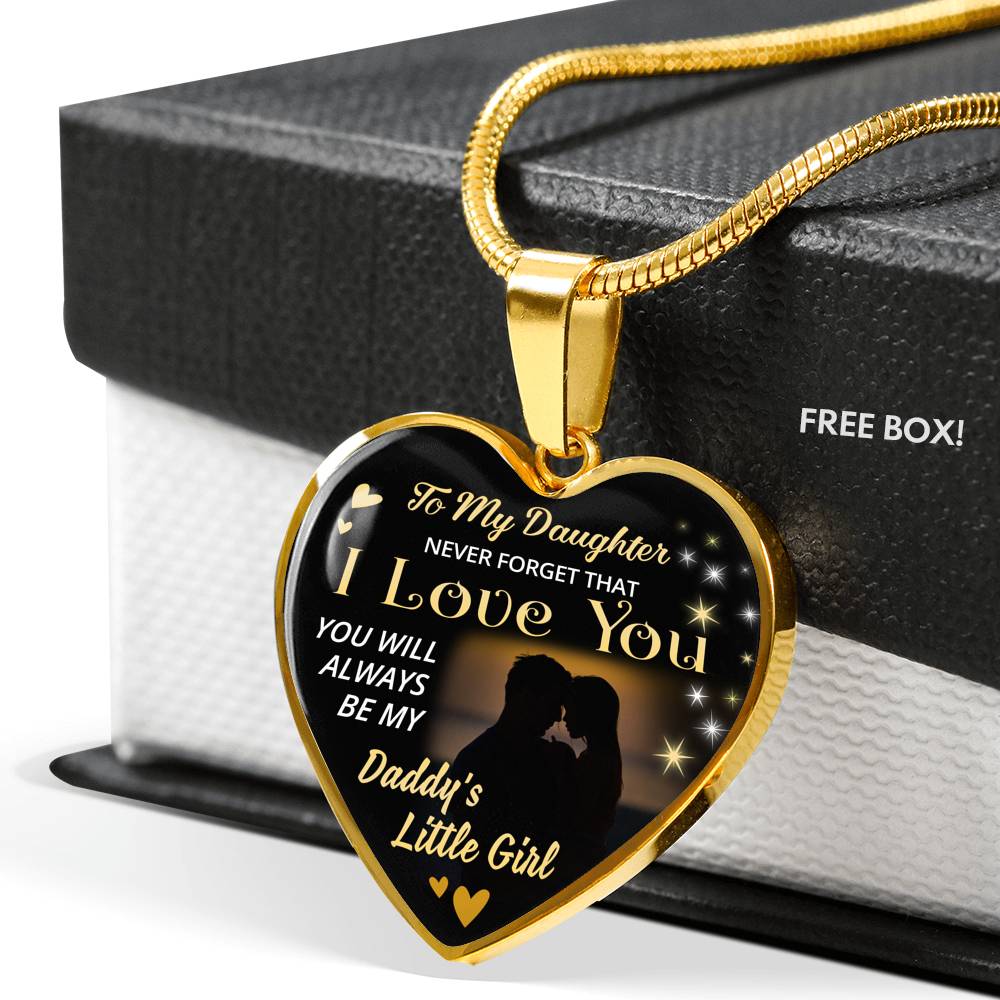To My Daughter Heart Pendant Necklace - Daddy's Little Girl - from Father