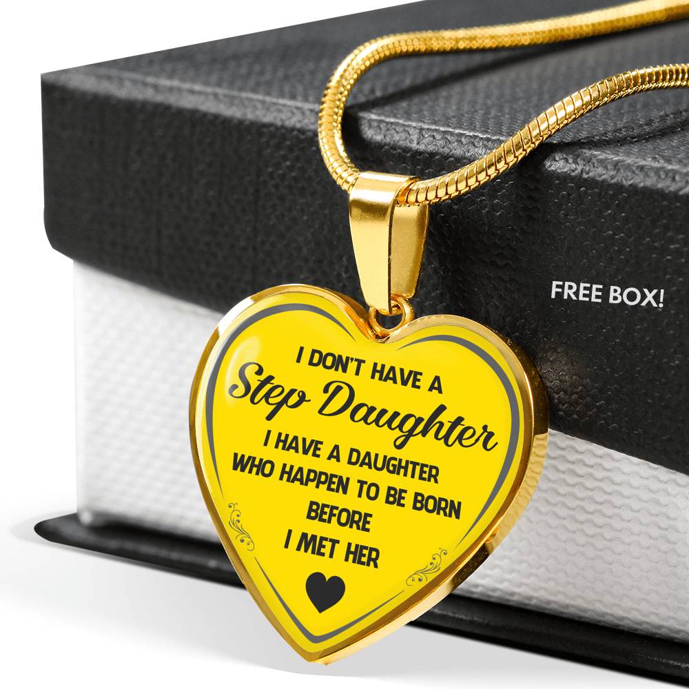 Love Step Daughter Gifts - Heart Necklace For Birthday Wedding